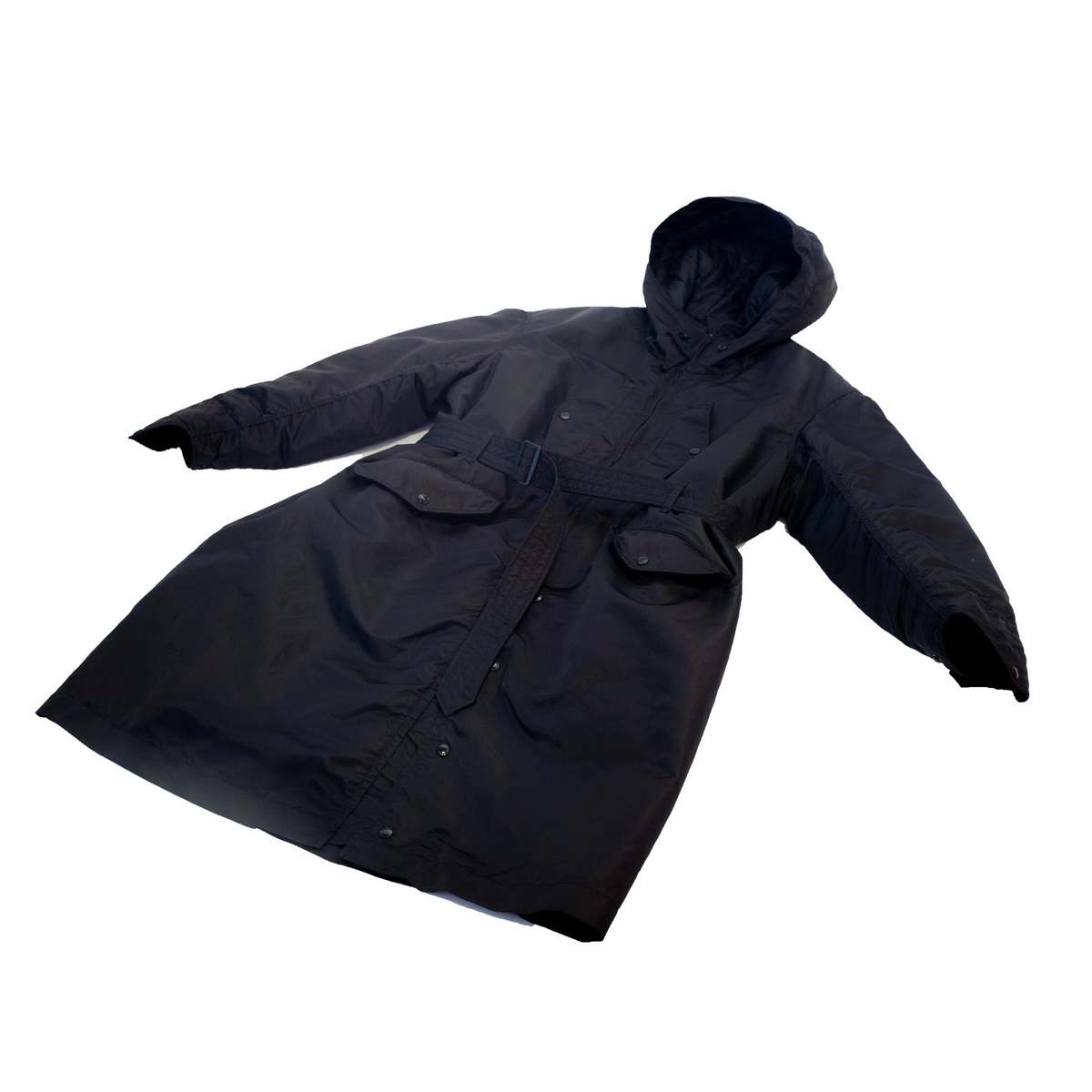 Engineered Garments Flight Satin Nylon Storm Coat - Black