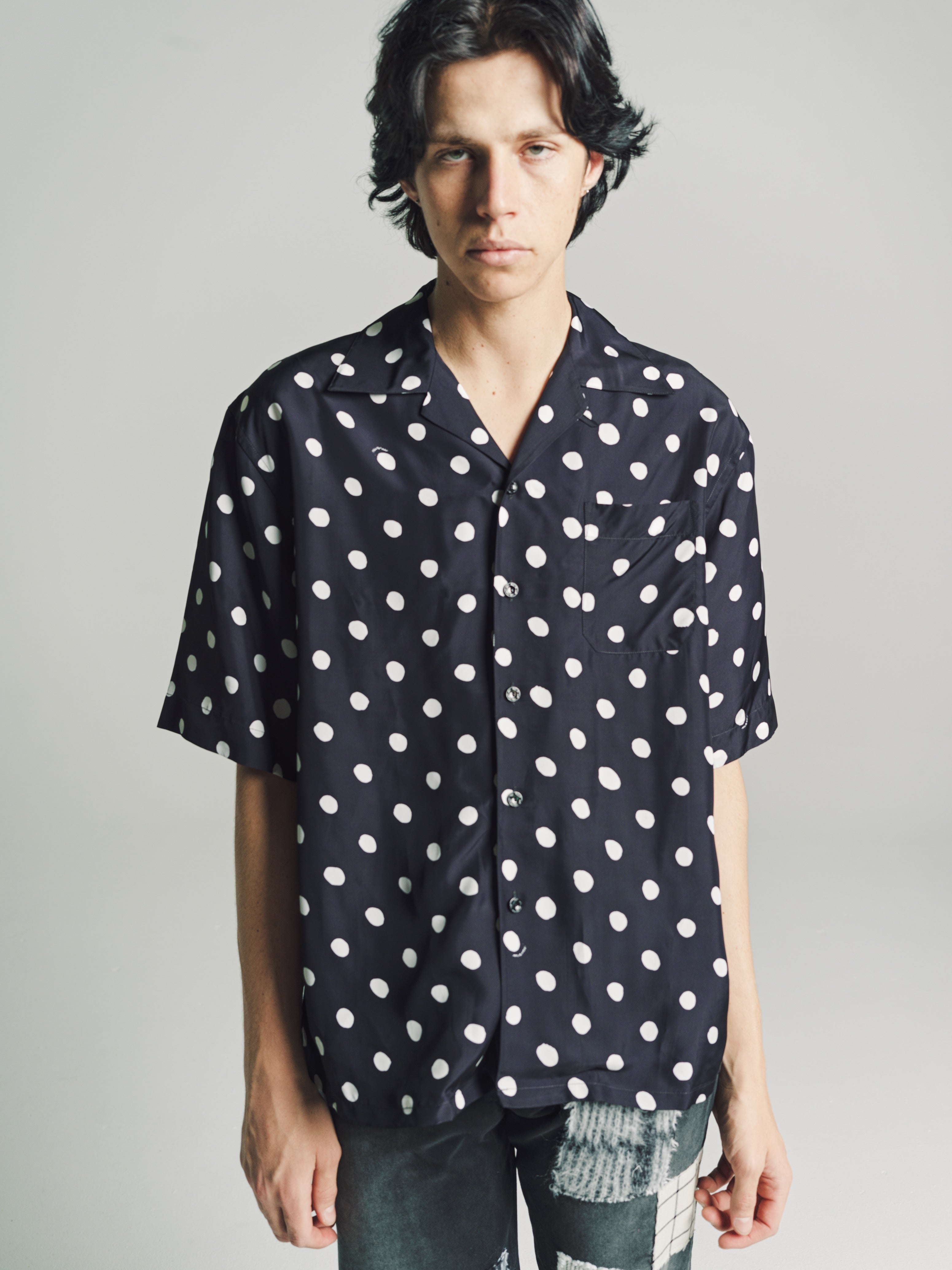 トップス MARNI POP DOTS POPLIN SHIRT 48 Marni Poplin Shirt - Abstract Cow Spots | Garmentory