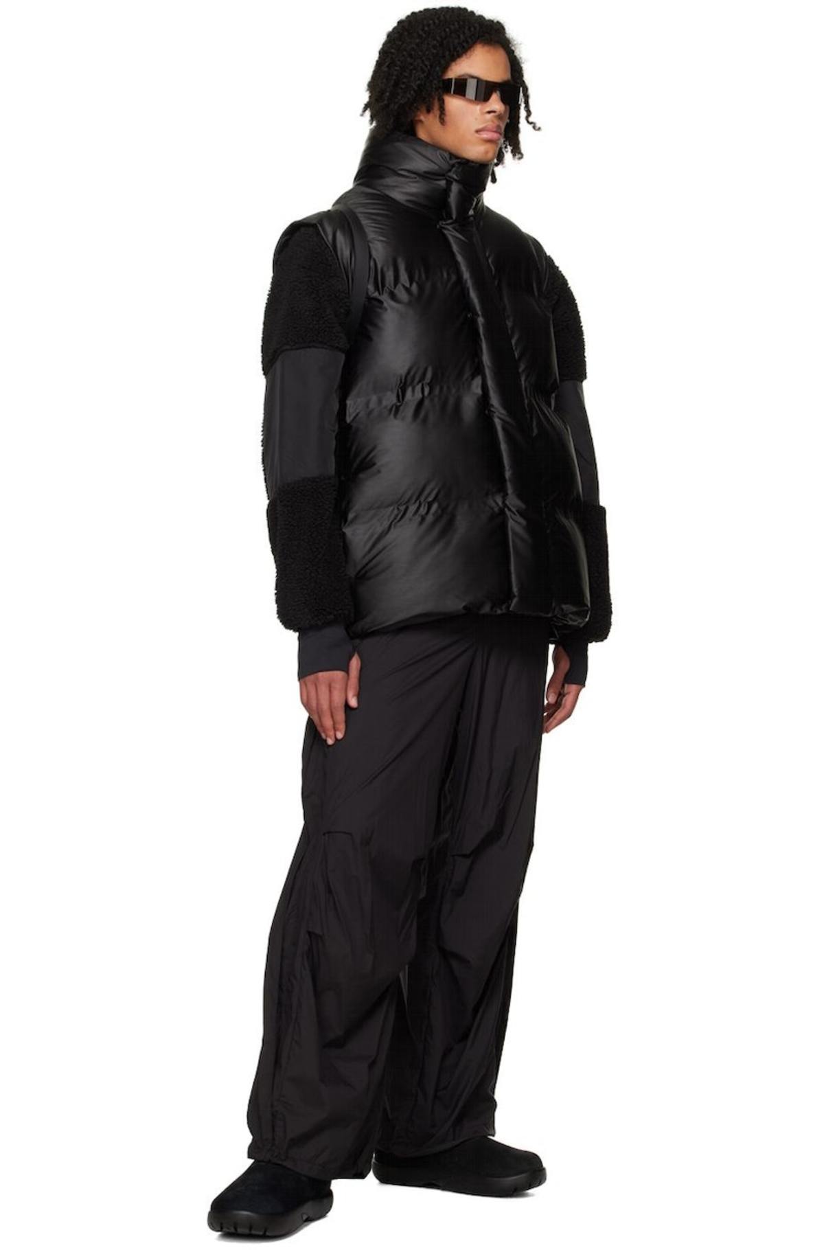 RAINS Black Bator Puffer Vest | Garmentory