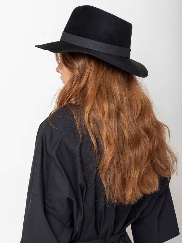 Janessa Leone Luca Fedora - Cream/Black | Garmentory display picture 1