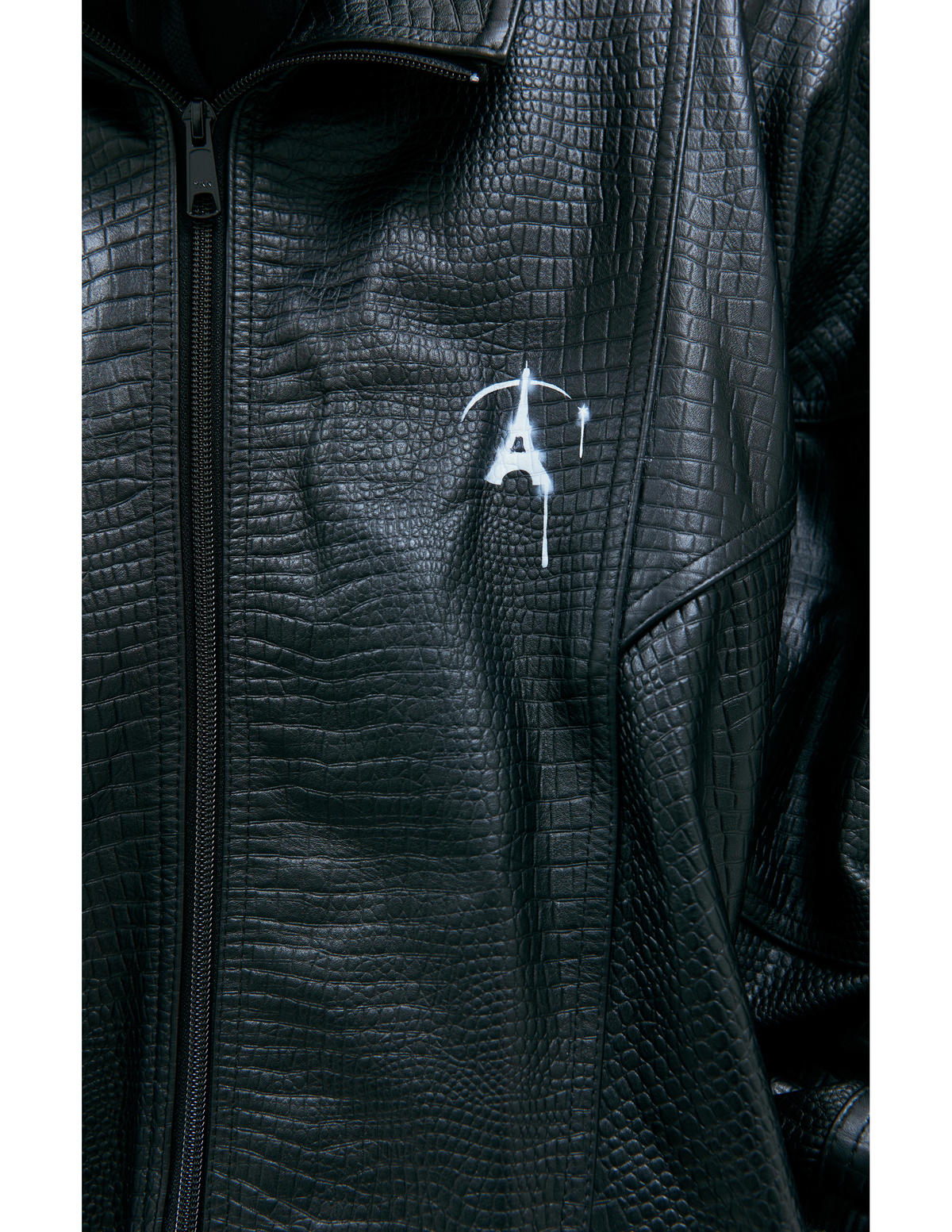 Doublet Emboidered leather track jacket - Black | Garmentory