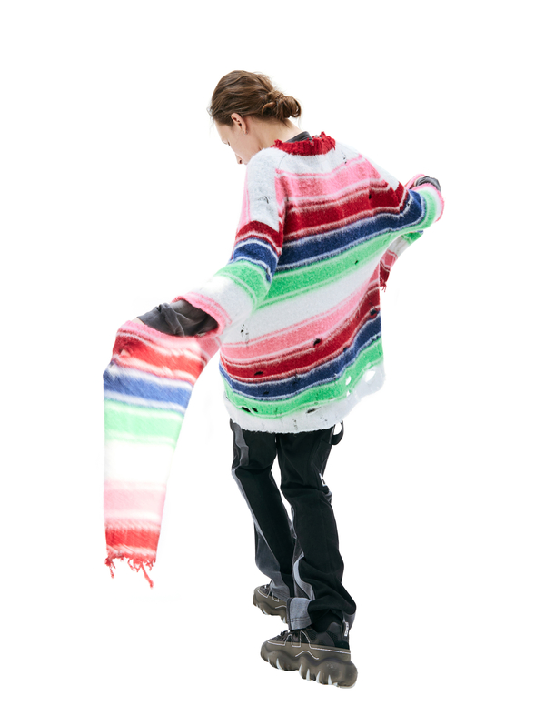 トップス doublet STRIPE OVERSIZED PULLOVER 23AW Doublet Stripe oversized sweater - Multicolor | Garmentory