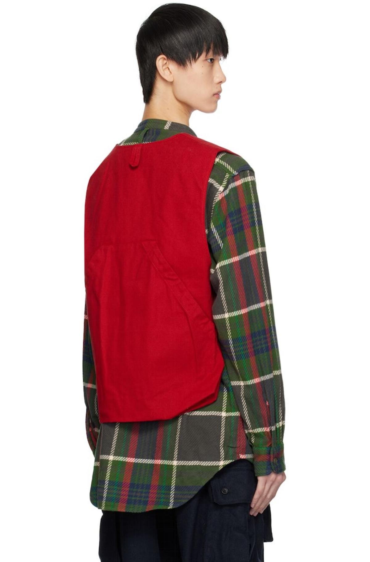 トップス Engineered Garments Fowl Vest, Red M Engineered Garments Red Fowl Vest | Garmentory