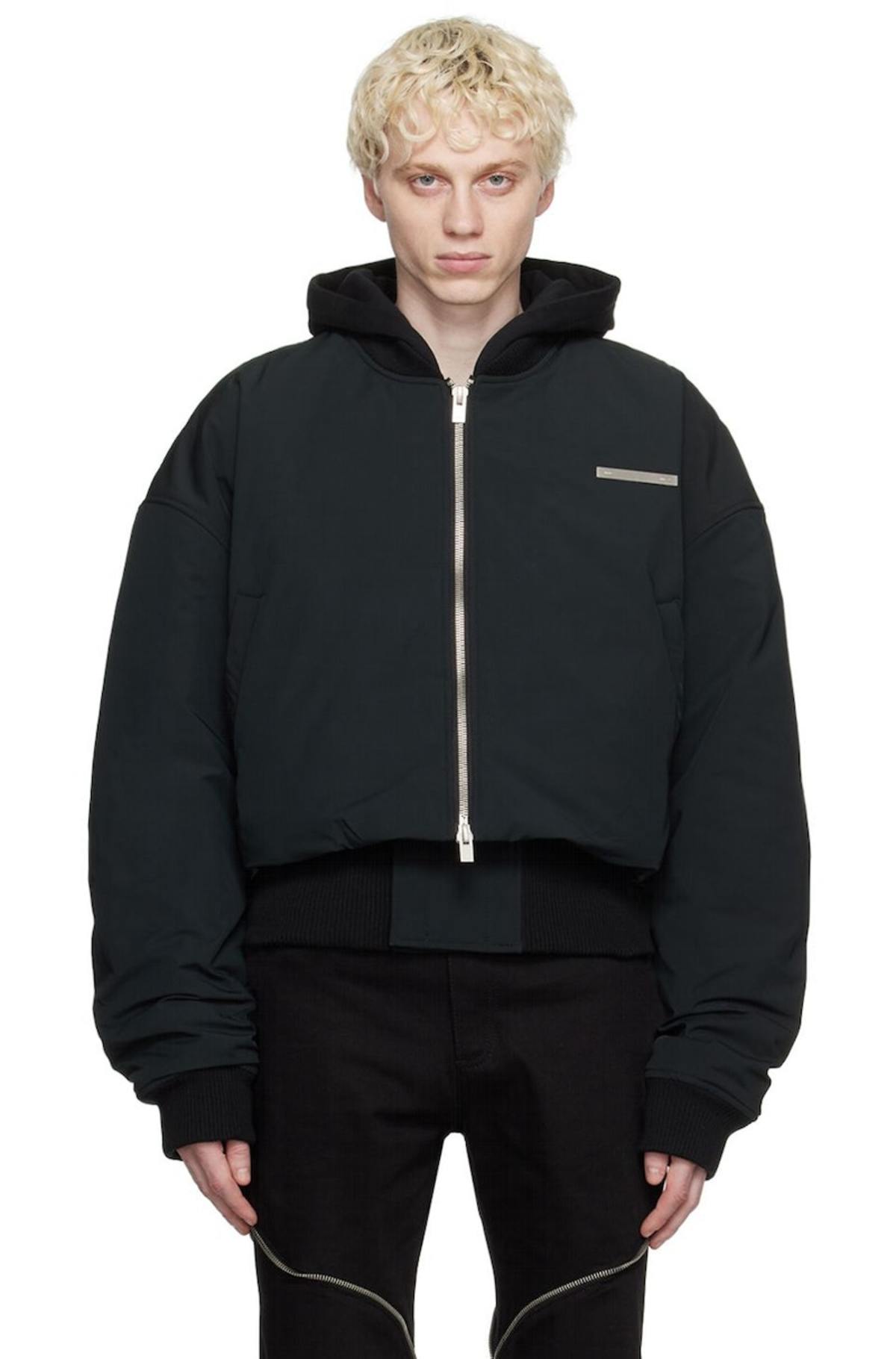 HELIOT EMIL Black Pneumatic Bomber Jacket | Garmentory