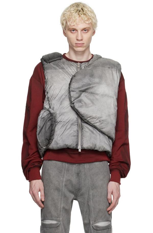 HELIOT EMIL Gray Weathering Puffer Vest | Garmentory