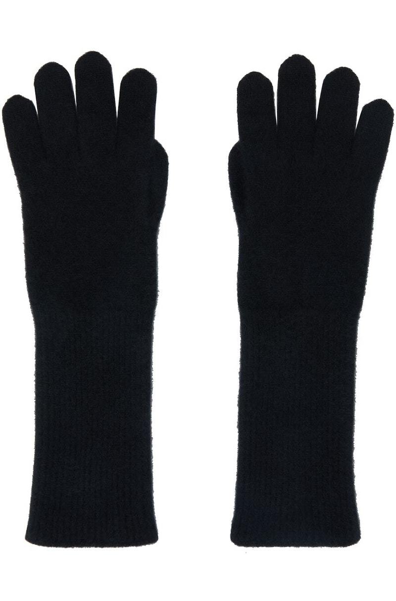 【AURALEE】BABY CASHMERE KNIIT LONG GLOVES AURALEE Black Baby Cashmere Knit Long Gloves | Garmentory