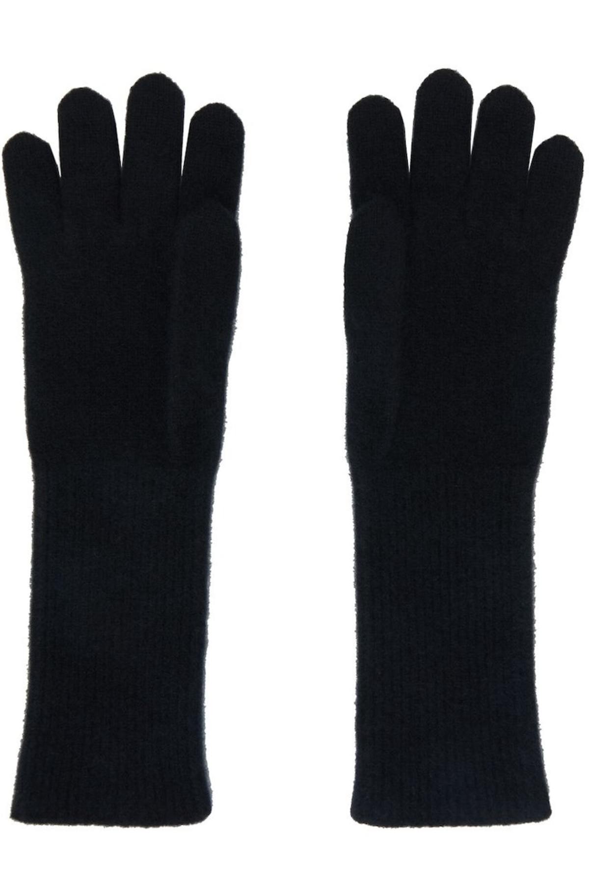 AURALEE Black Baby Cashmere Knit Long Gloves | Garmentory