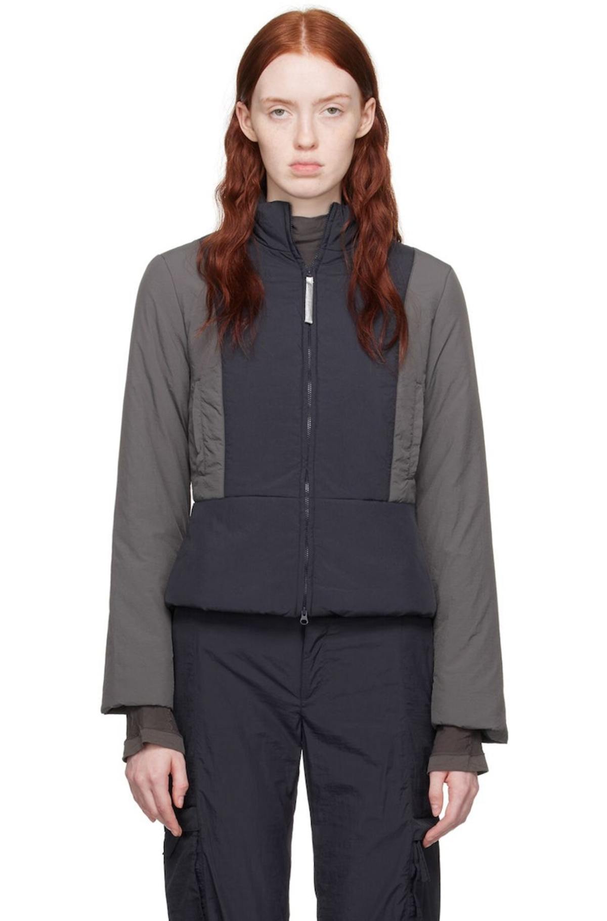 Paloma Wool Navy & Gray Nia Puffer Jacket | Garmentory