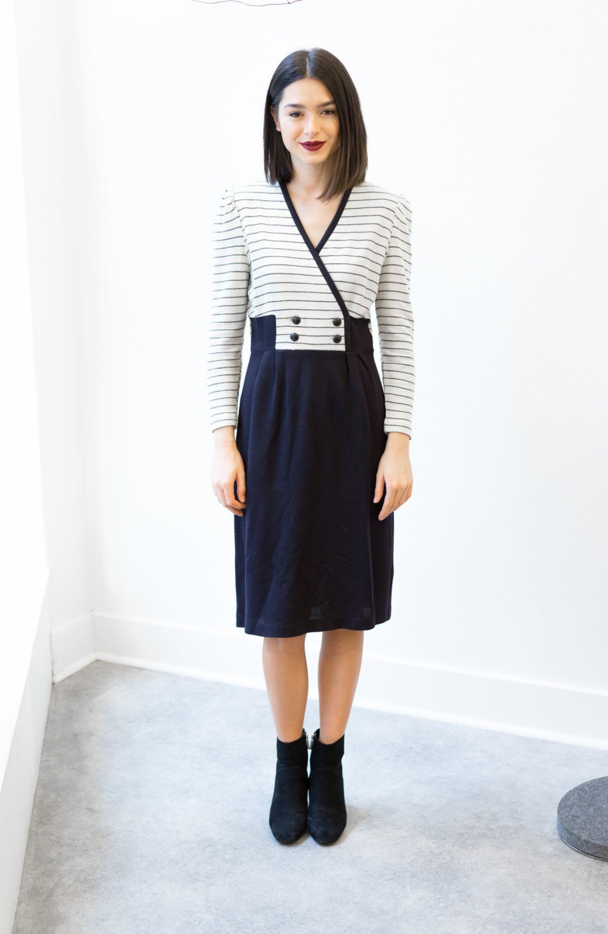 Backtalk PDX Vintage BLACK AND WHITE STRIPED KNIT DRESS | Garmentory Backtalk PDX Vintage BLACK AND WHITE STRIPED KNIT DRESS | Garmentory