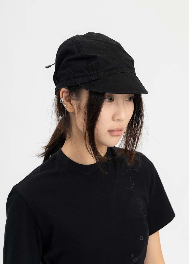 Hyein seo キャップ Hyein Seo BLACK SHIRRING CAP - Black | Garmentory
