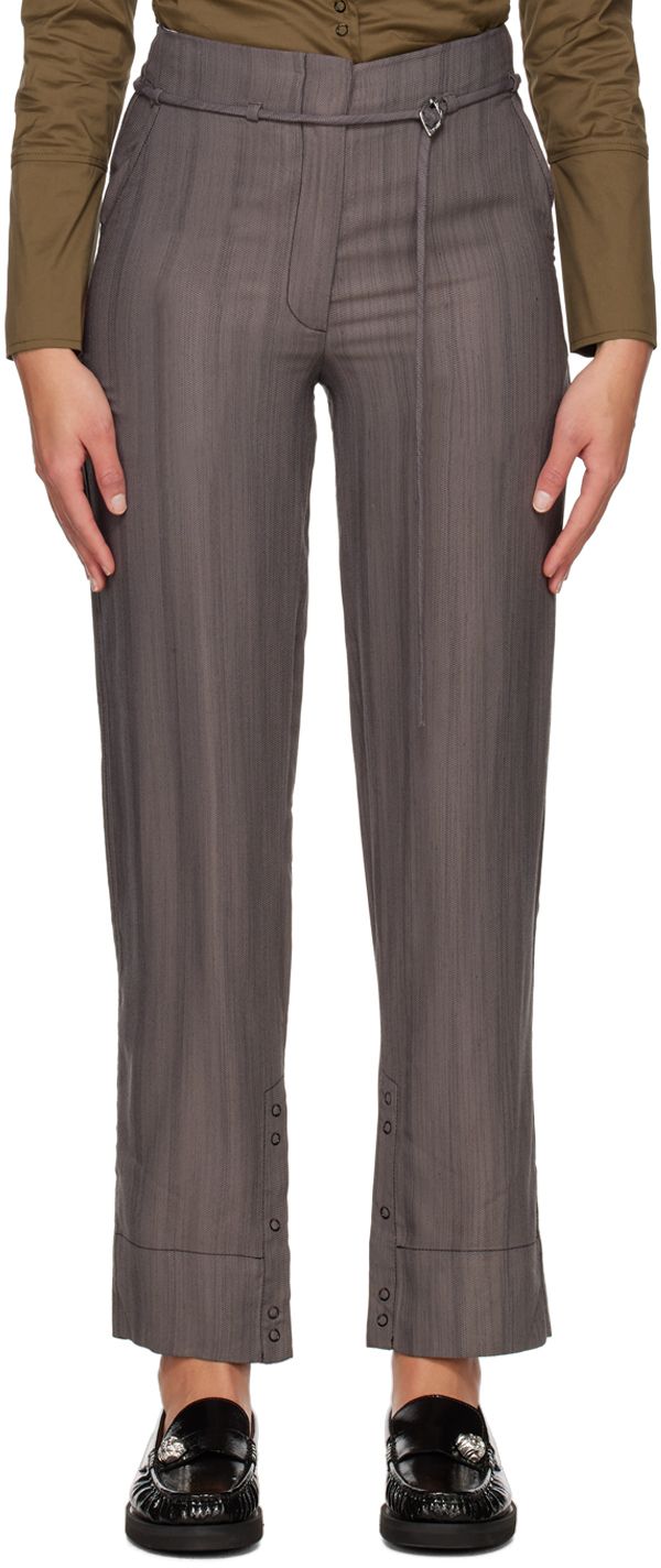 新品　GANNI Drapey Structure ドレープストラクチャーパンツ GANNI Drapey Trousers - Gray | Garmentory