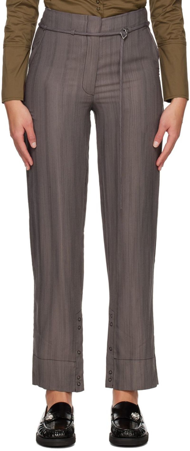 GANNI Drapey Trousers - Gray | Garmentory