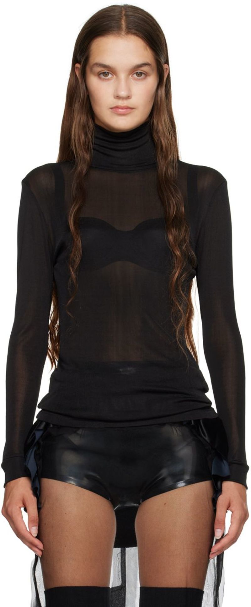 semi sheer turtleneck