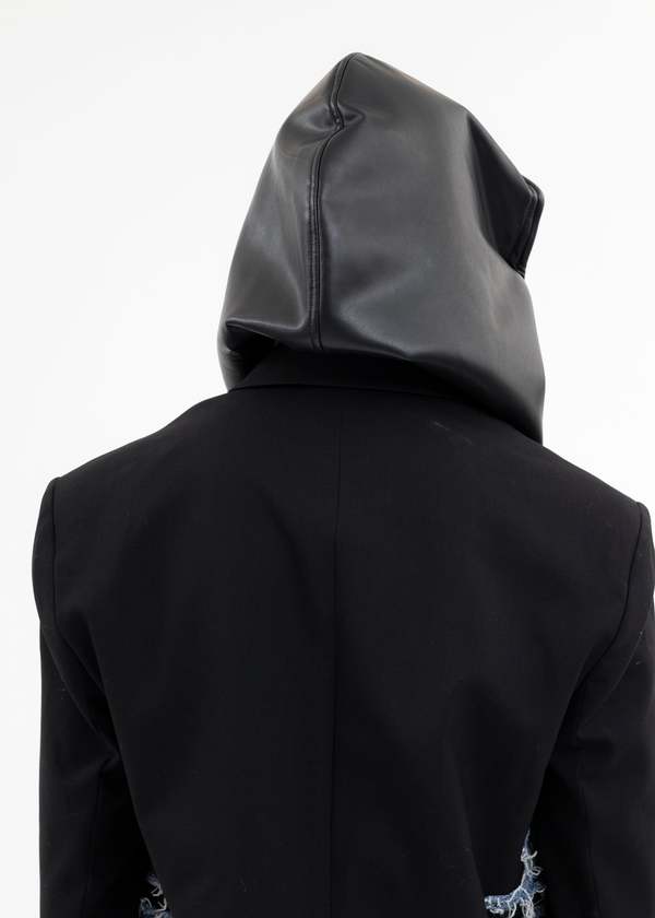 Y/project Wire Leather Hood - Black | Garmentory