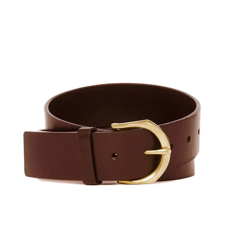 Janessa Leone Cato Classic Leather Belt - Cognac | Garmentory display picture 1
