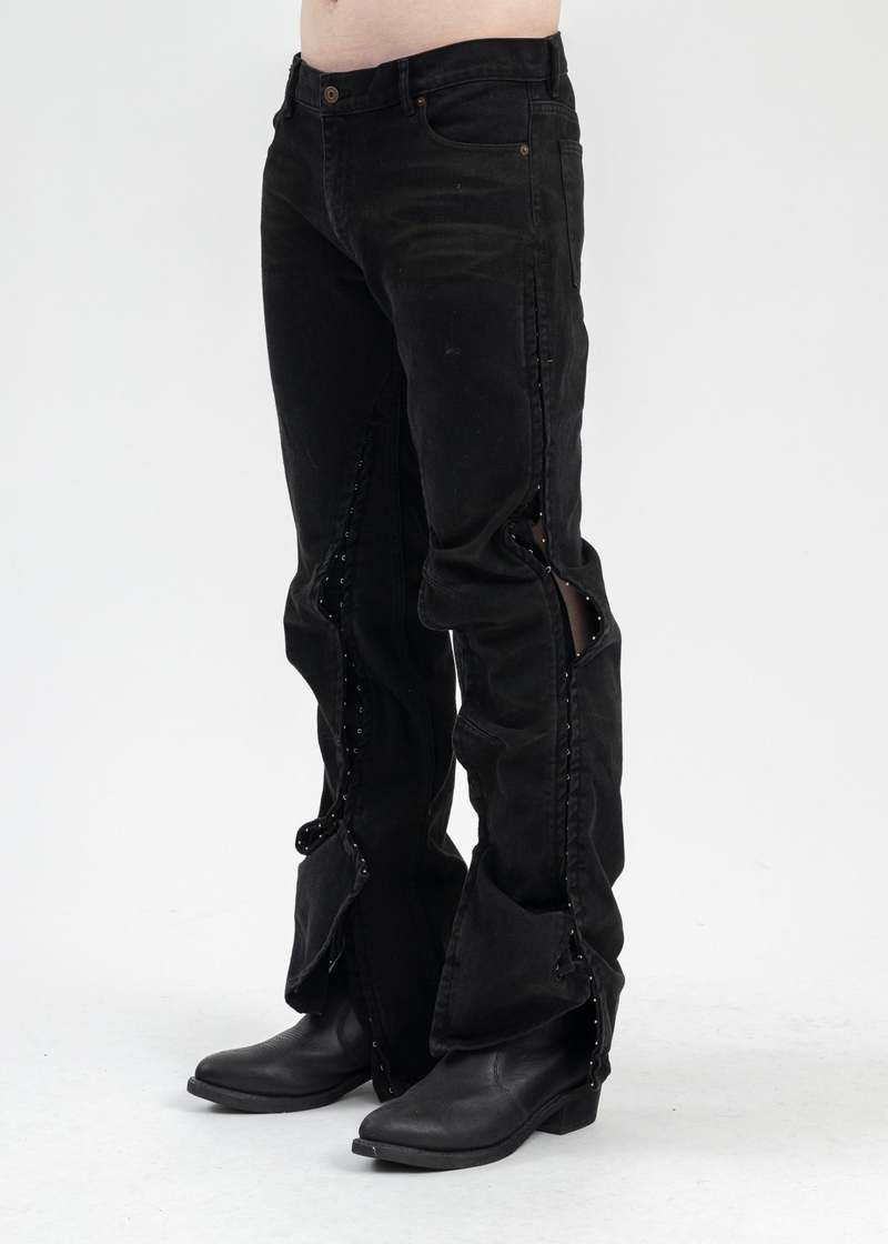 Y/project Hook And Eye Slim Jeans - Black | Garmentory