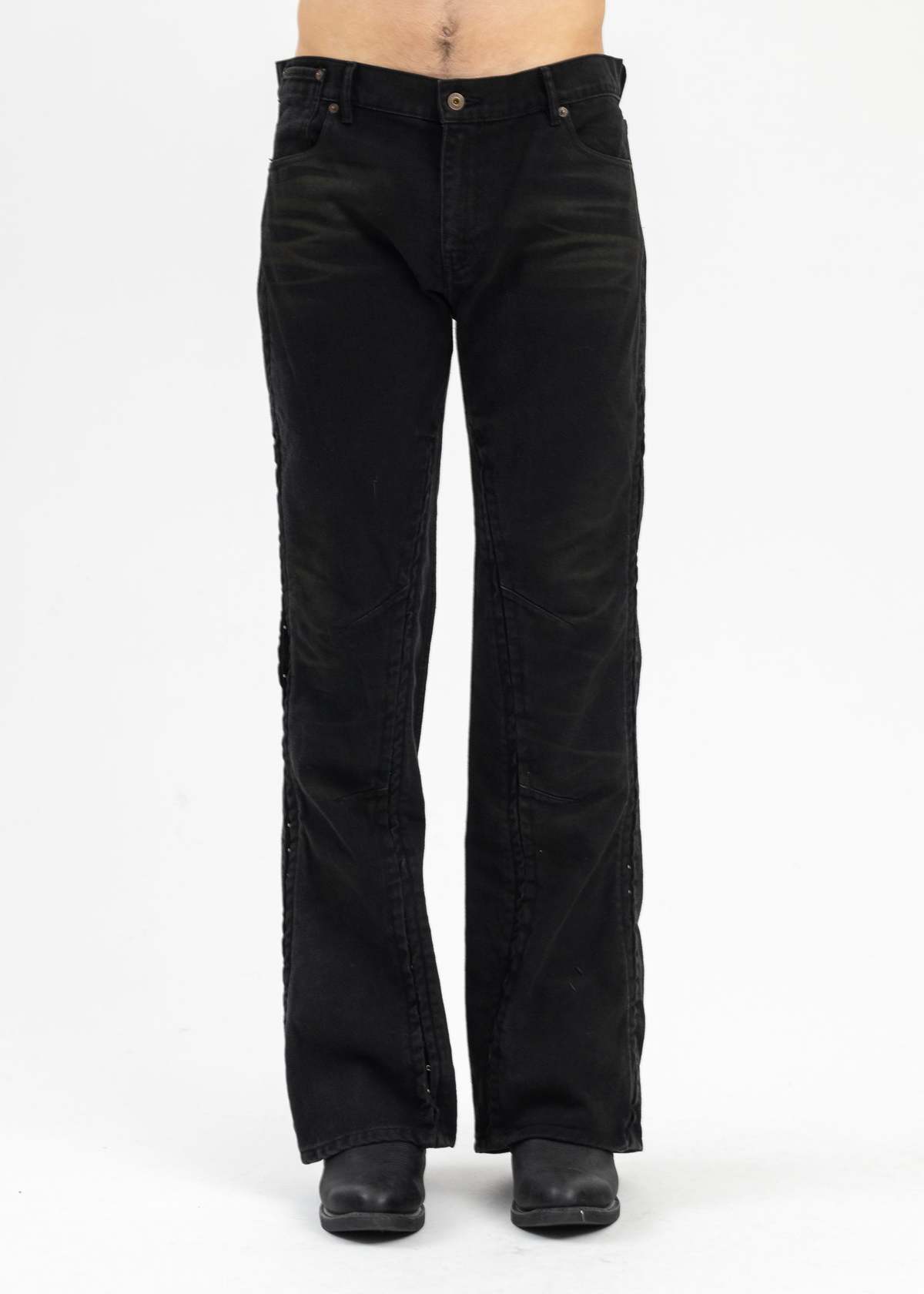 デニム・ジーパン Y/PROJECT 'Hook and Eye' jeans Black  107PA002 Y/Project Hook And Eye Jeans - Black | 107PA002EVERGREENBLACK