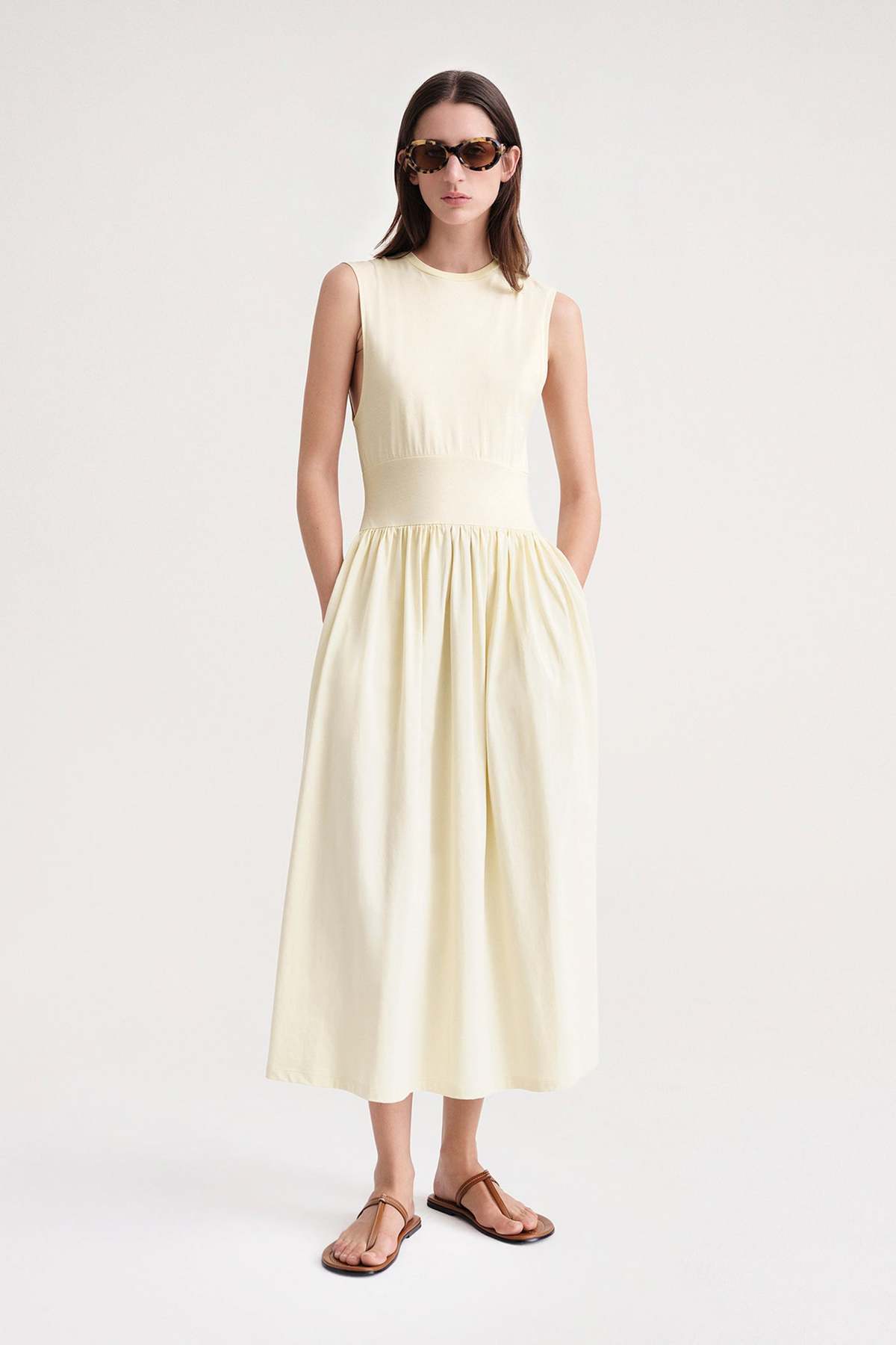 toteme sleeveless cotton dress Sleeveless cotton tee dress black TOTEME