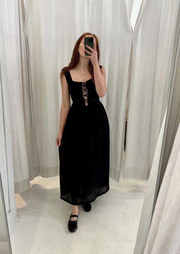 Tach Clothing Linen Dress Black Garmentory