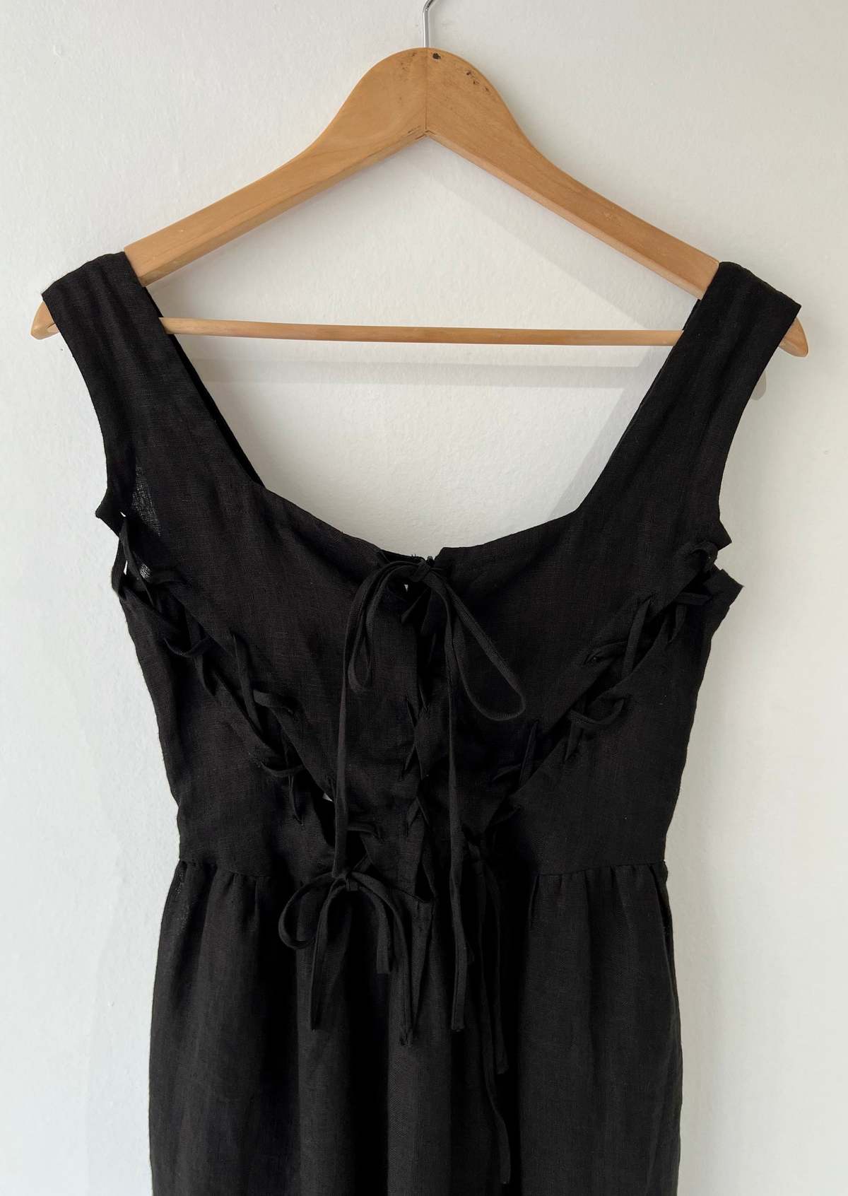 Tach Clothing Linen Dress Black Garmentory