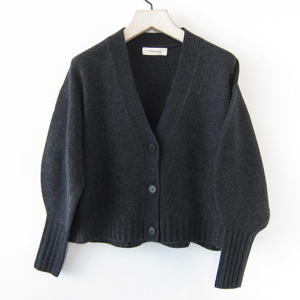 Sayaka Davis balloon sleeve cardigan - charcoal - Image 1 of 3