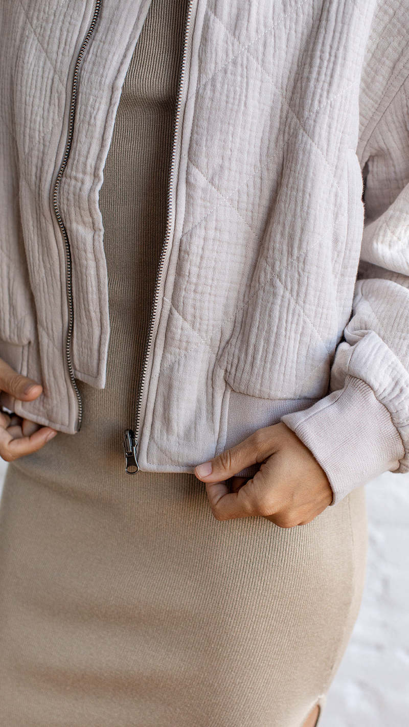 Miou Muse  Quilted Bomber Jacket