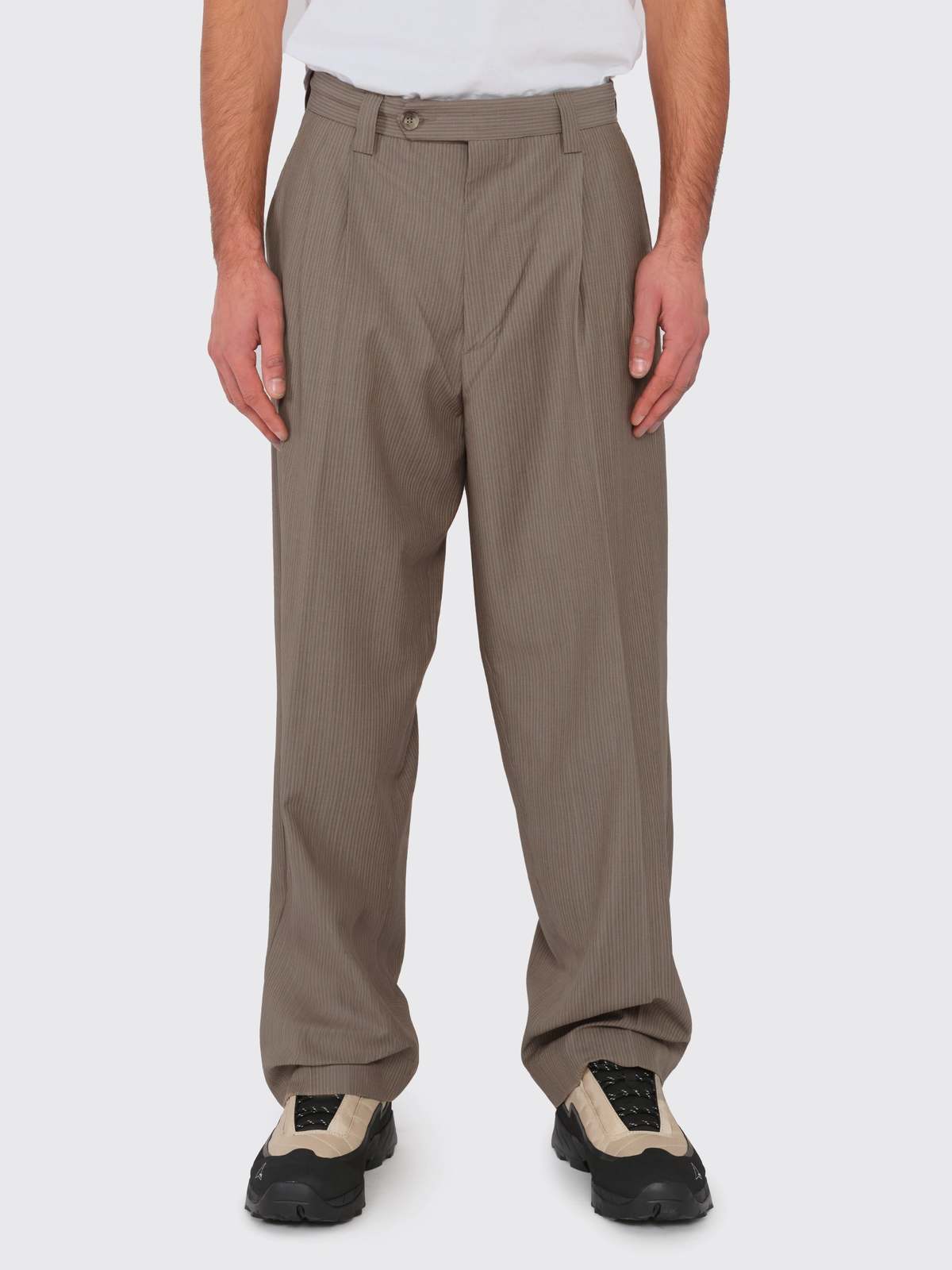 mfpen Classic Trousers - Taupe/Grey Stripe | Garmentory