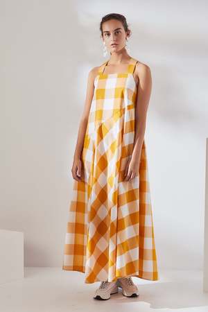 Kowtow Riley Dress - Daisy Check | Garmentory
